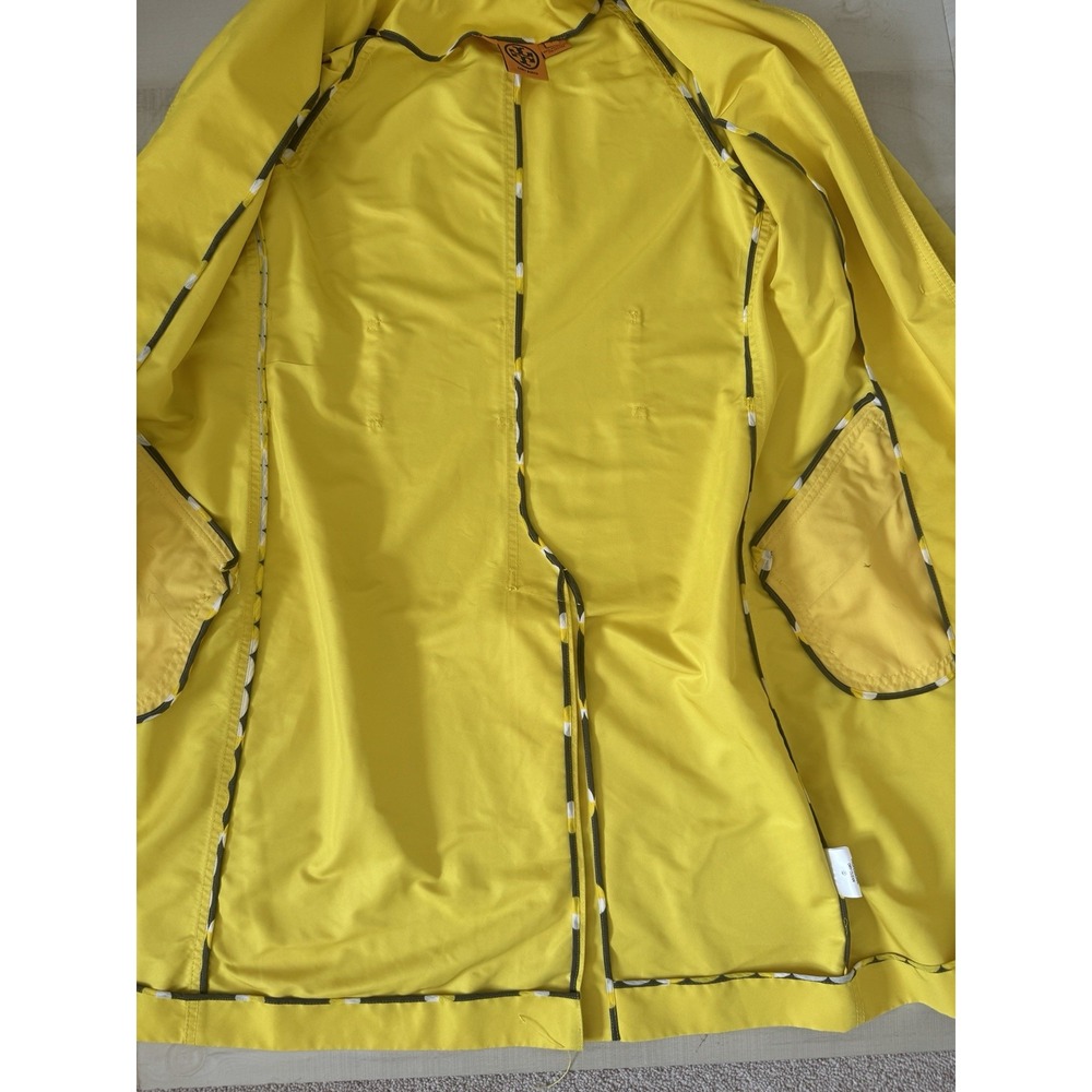 Tory Burch Trench/Raincoat Collared Button Up Women's Size 2 Yellow - Picture 6 of 13